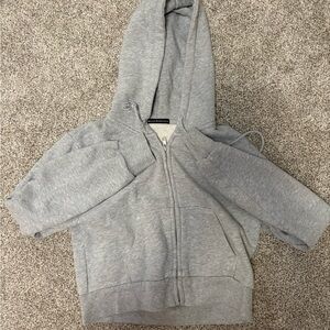 Brandy Melville Heather Gray Cropped Hoodie